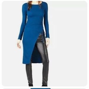 Bar lll Long sleeve slit tunic dresses xs purple and teal